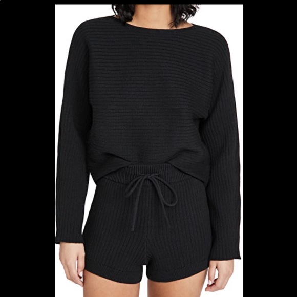 Reformation Cort Ribbed Sweater AND shorts Size Medium, in Gossamer - Picture 6 of 15